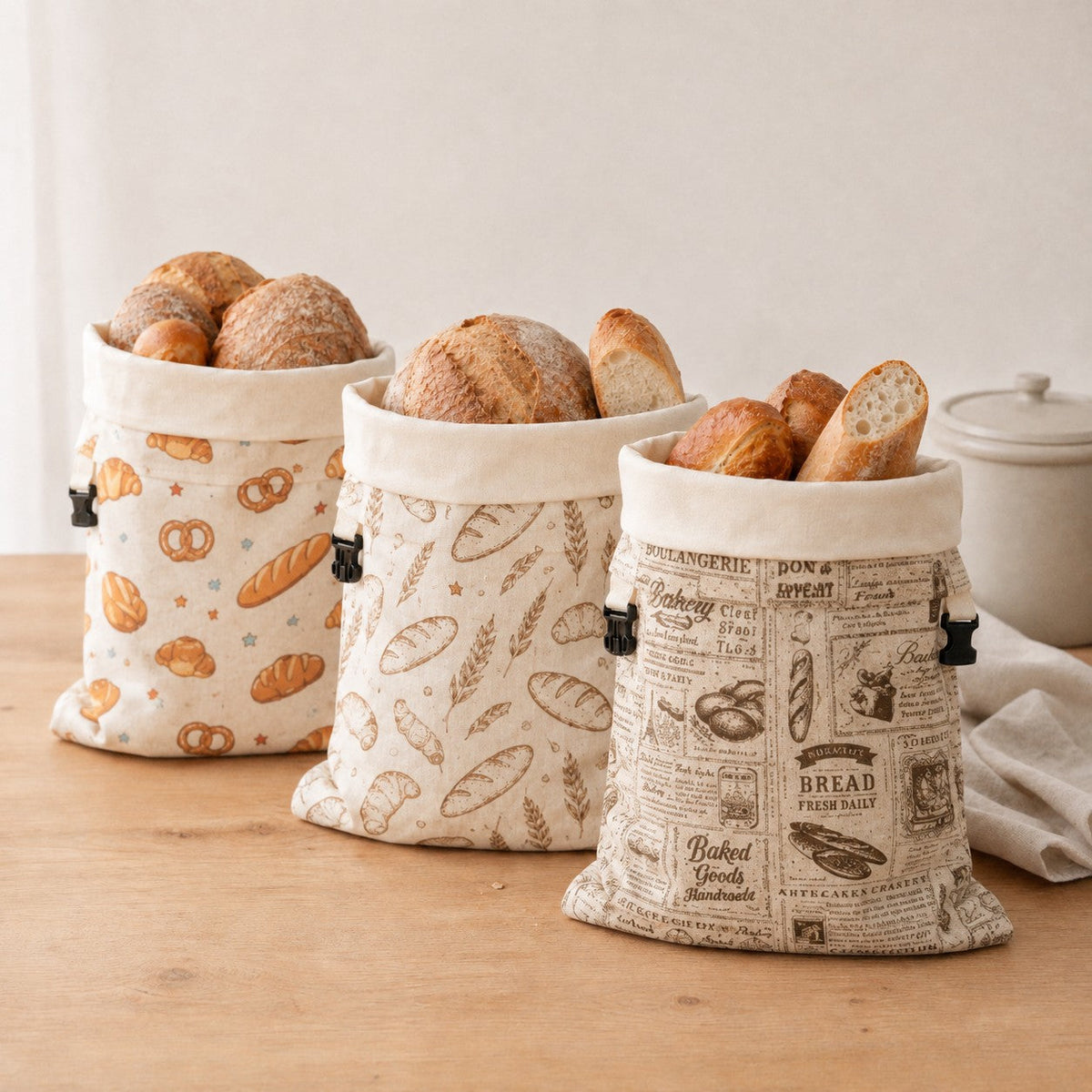 Bienenwachs-Brotbeutel im Set
