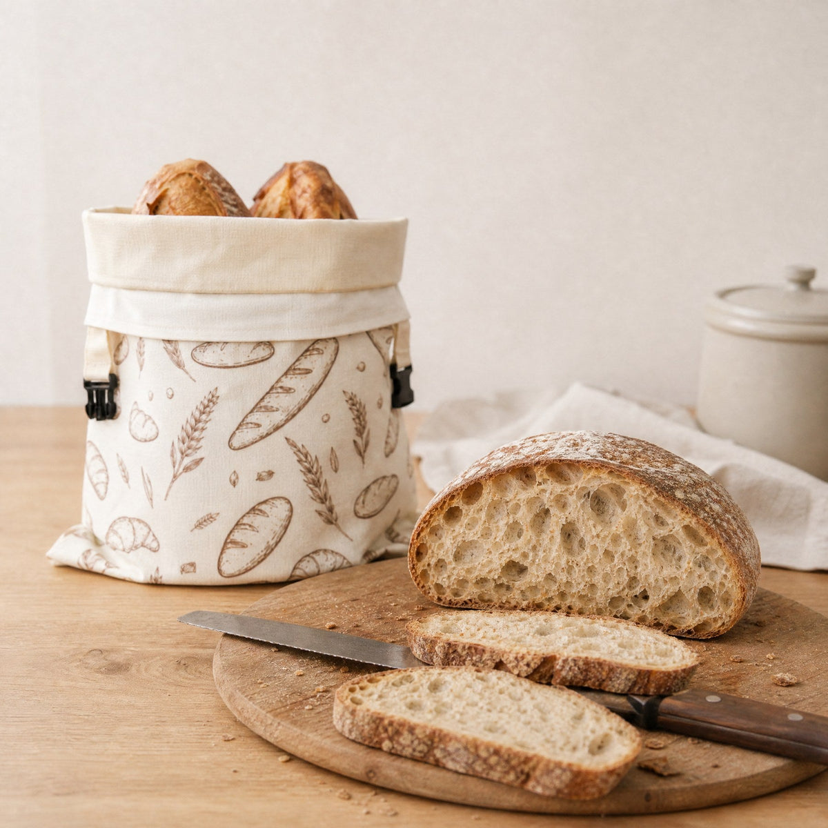 Aufgeschnittenes Sauerteigbrot mit saftiger Krume