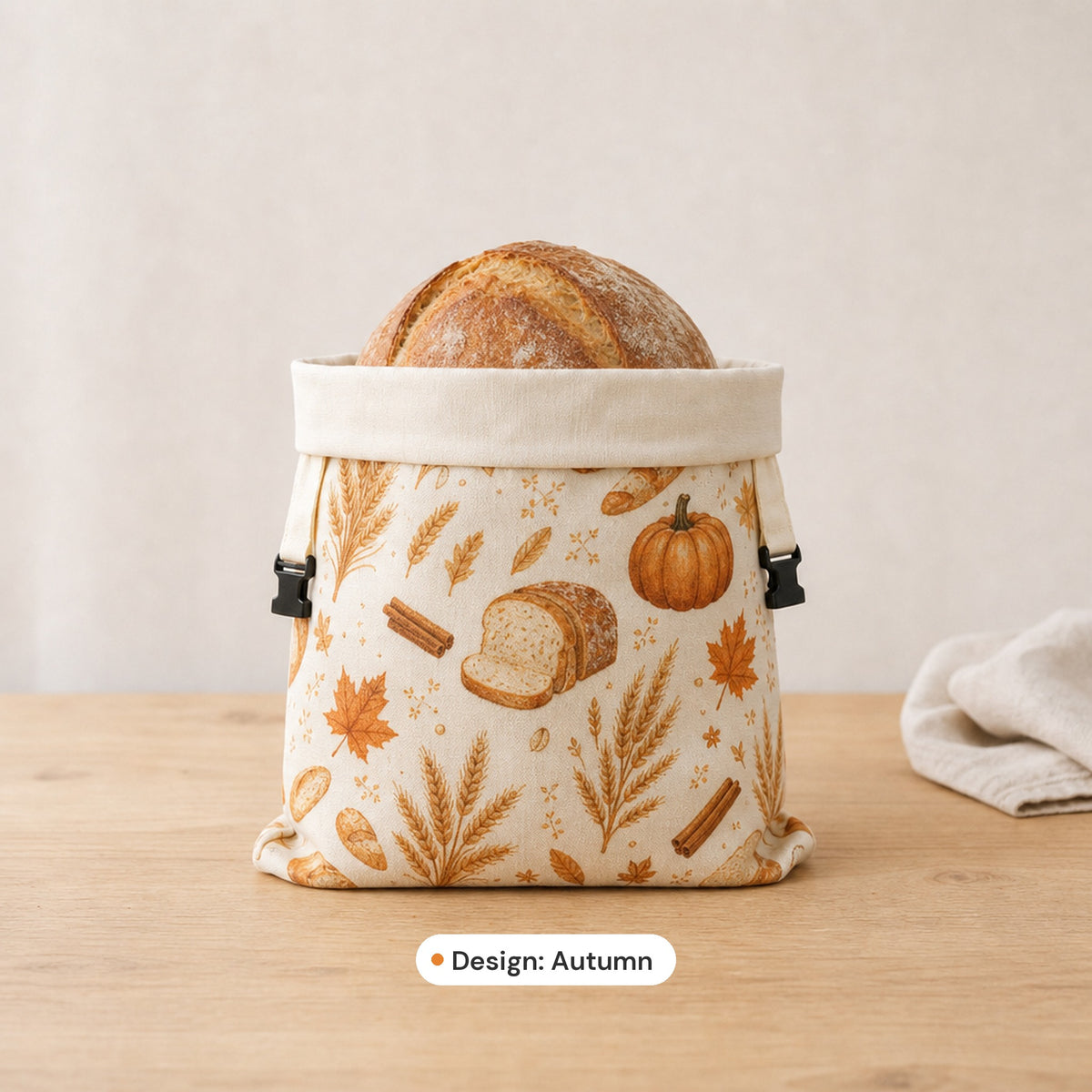 Beeswax Bread Bag, Design: Autumn