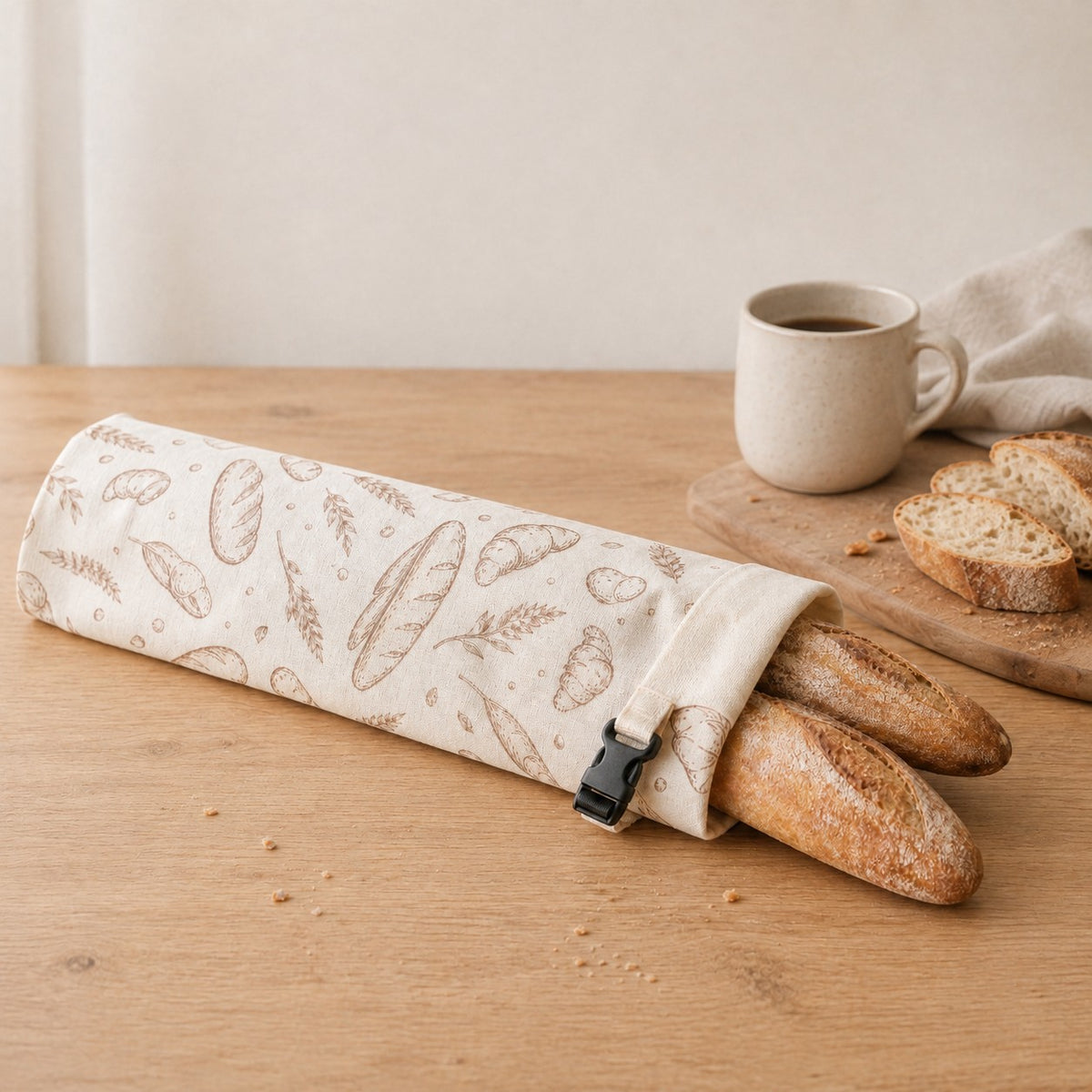 Beeswax baguette bag