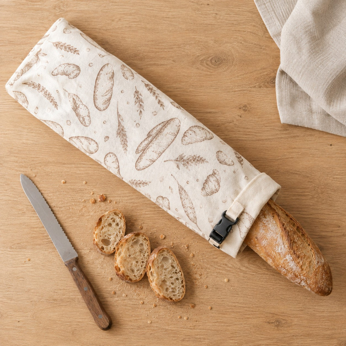 Beeswax baguette bag